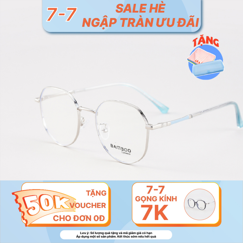 Gọng Mắt kính Tròn vát cạnh Kim Loại thời trang - Bamboo 72 551 - Mắt kính LB Eyewear