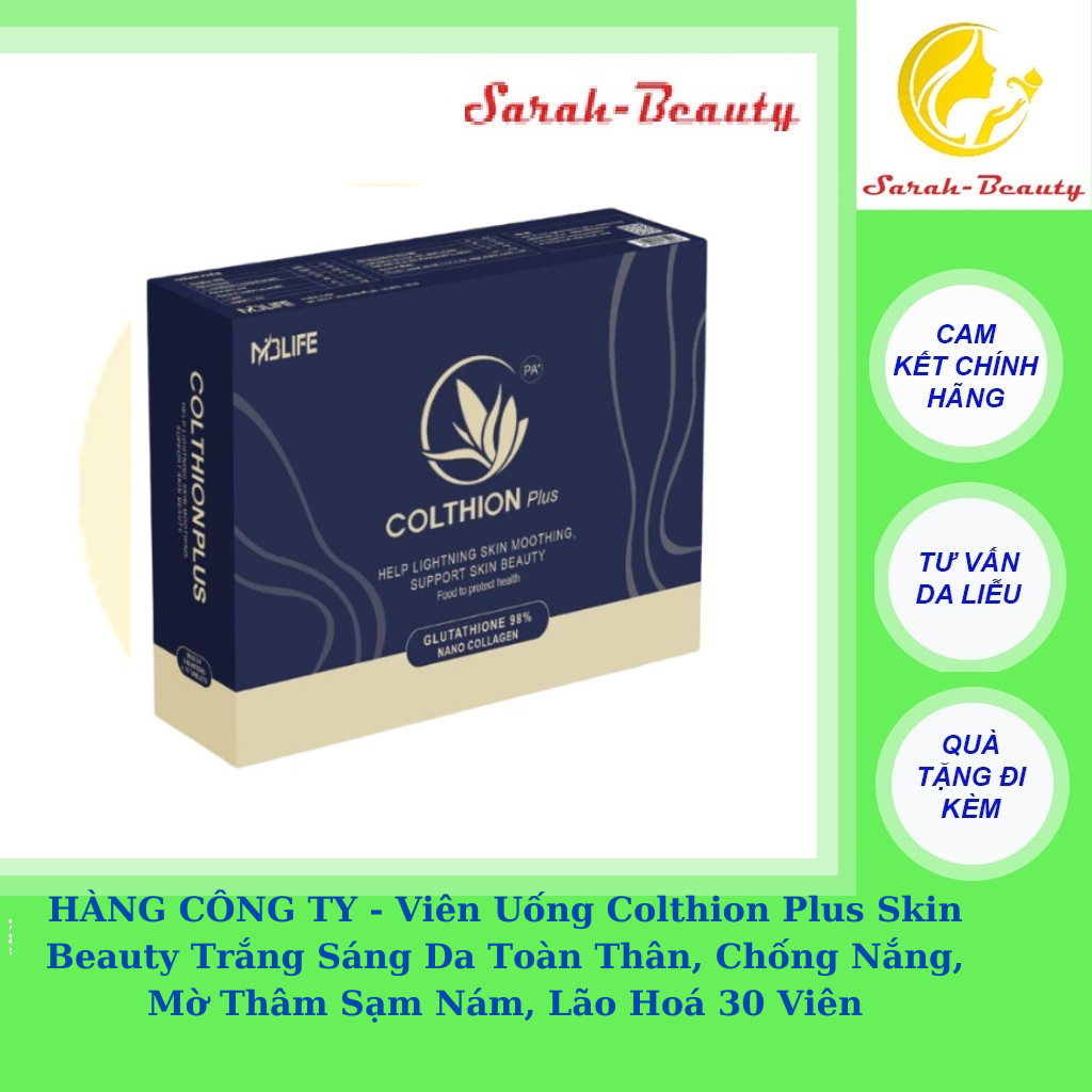 HÀNG CÔNG TY - Viên Uống Colthion Plus Skin Beauty Trắng Sáng Da Toàn Thân, Chống Nắng, Mờ Thâm Sạm Nám, Lão Hoá 30 Viên