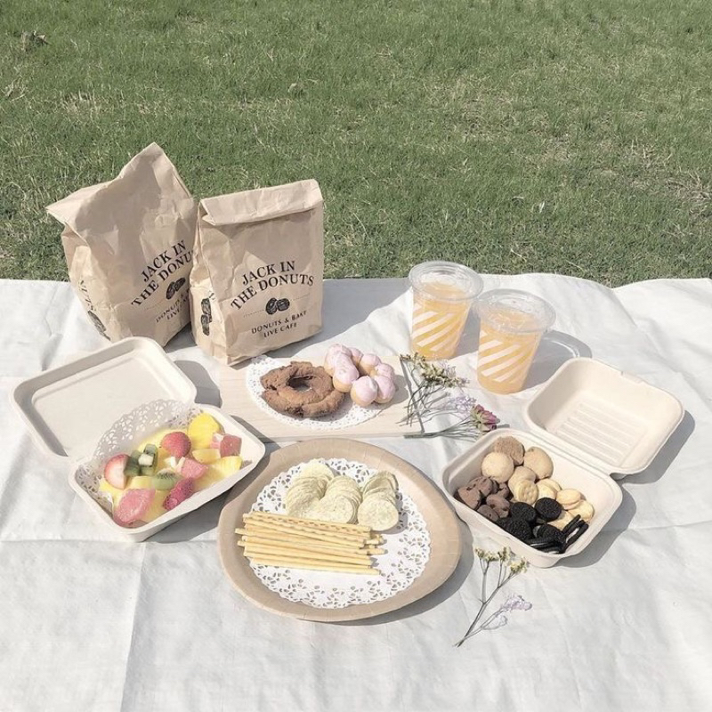 🌷Thảm picnic vải mộc canvas dày mịn | Thảm đi chơi, chụp hình