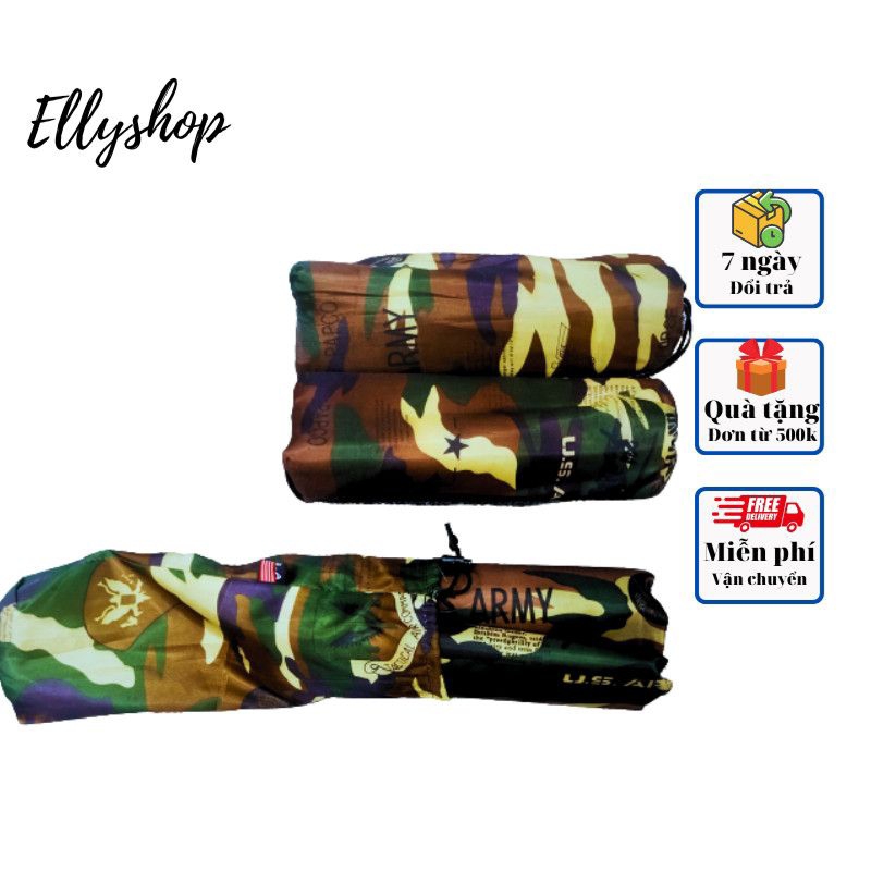 Võng dù rằn ri thái 2 lớp/ TẶNG KÈM 4 MET DÂY. Kích thước 1M4x2M2