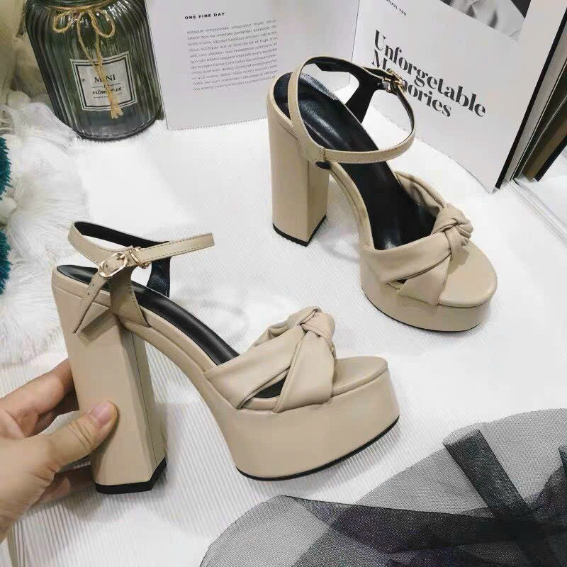 Giày dép nữ cao gót 15P hàng QC sang chảnh quý phái Full 2 màu đen,kem ,nâu size 35-39