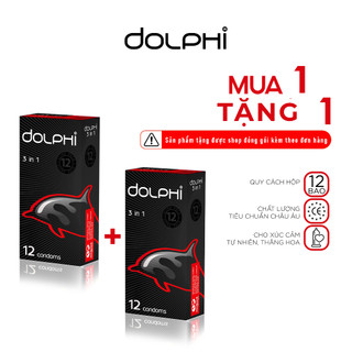Bao cao su siêu mỏng tự nhiên dolphi 3 in 1