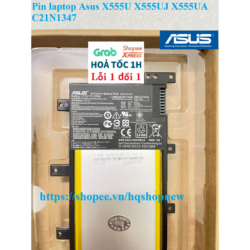 ⚡️ Pin laptop Asus X555U X555UJ X555UA C21N1347
