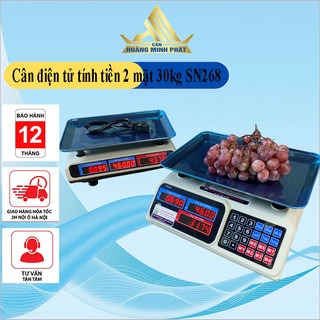 CÂN ĐIỆN TỬ TÍNH TIỀN NINDA SN268 30Kg/5gam. Màn hình hiển thị 2 mặt