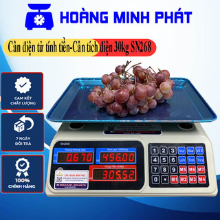 Cân điện tử bán hàng - Cân điện tử tính tiền sạc Pin 30kg NINDA SN268 tính tiền hoa quả, thịt cá
