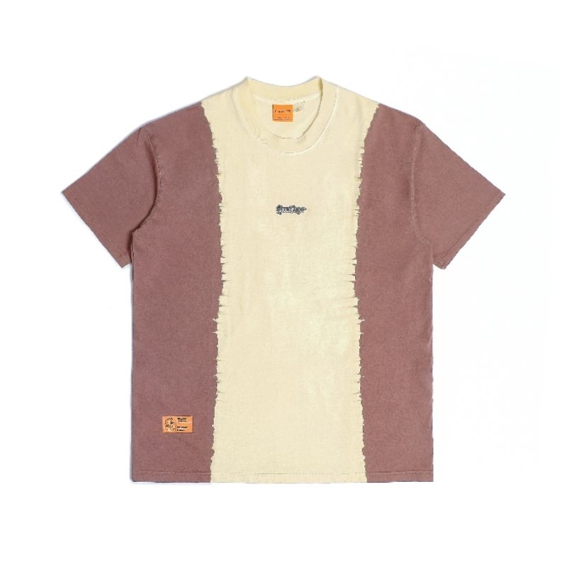 Áo thun cotton nam nữ Unisex form rộng tay lỡ, local brand chính hãng - METAL LOGO TIE DYE TEE IN PURPLE YELLOW