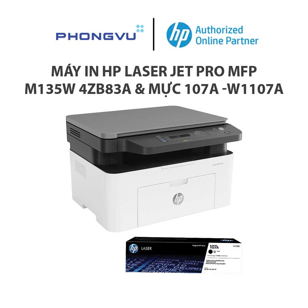 Máy in đa chức năng HP LaserJet Pro MFP M135w 4ZB83A - Bảo hành 12 tháng