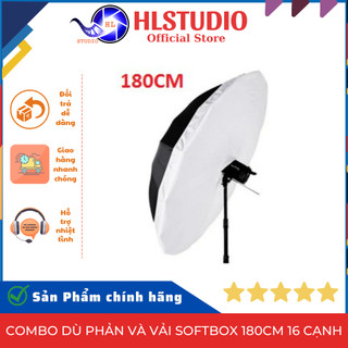 Combo Dù Phản và Vải Softbox 180cm 16 Cạnh HL Studio