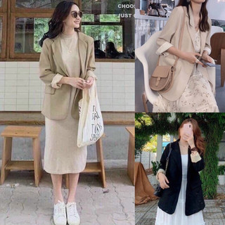 [MÃ GIẢM 20K+FREESHIP] Áo blazer túi hộp hiện đại hai lớp phong cách ulzzang Hàn thanh lịch