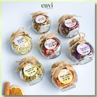 Trà Hoa Sấy lạnh Lọ Tròn 180ml - Hoa hồng, hoa cúc, sen tuyết, đông trùng hạ thảo