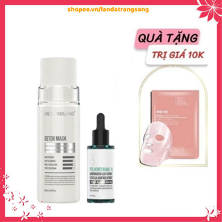 Bộ đôi xóa mụn thâm tận gốc trắng da thải độc Detox blanc (Detox mask 15ml + Peel acnes H 30ml)