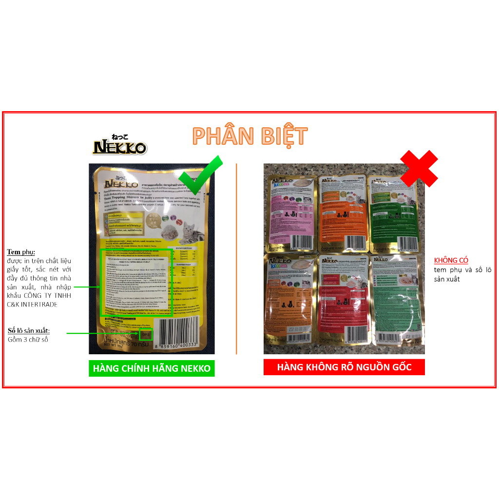 Pate cho mèo Nekko 70g