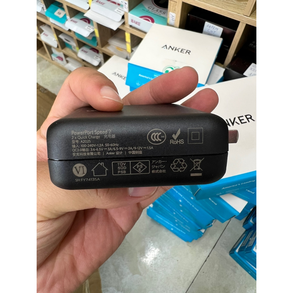Cốc Sạc nhanh 2 cổng Anker Poweport Speed 2, 39w, QC 3.0 - A2025