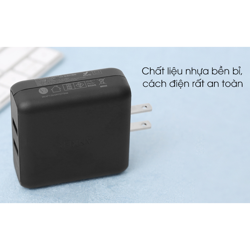 Cốc Sạc nhanh 2 cổng Anker Poweport Speed 2, 39w, QC 3.0 - A2025