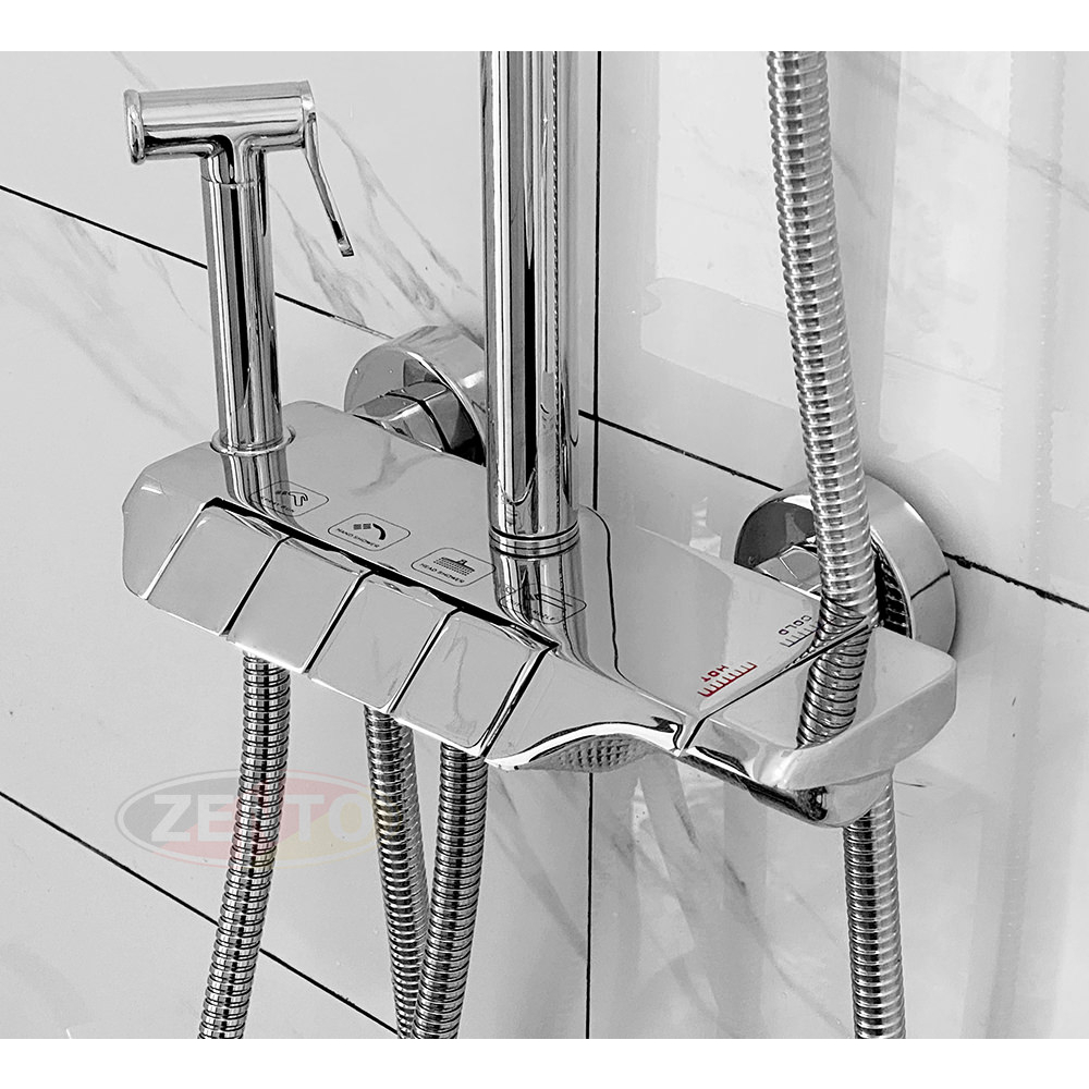 Sen cây 4 phím đàn YAMATO cao cấp mạ titan tắm đứng , hiển thị nhiệt độ - Sen củ đồng nặng bền đẹp - Hàng nhập khẩu