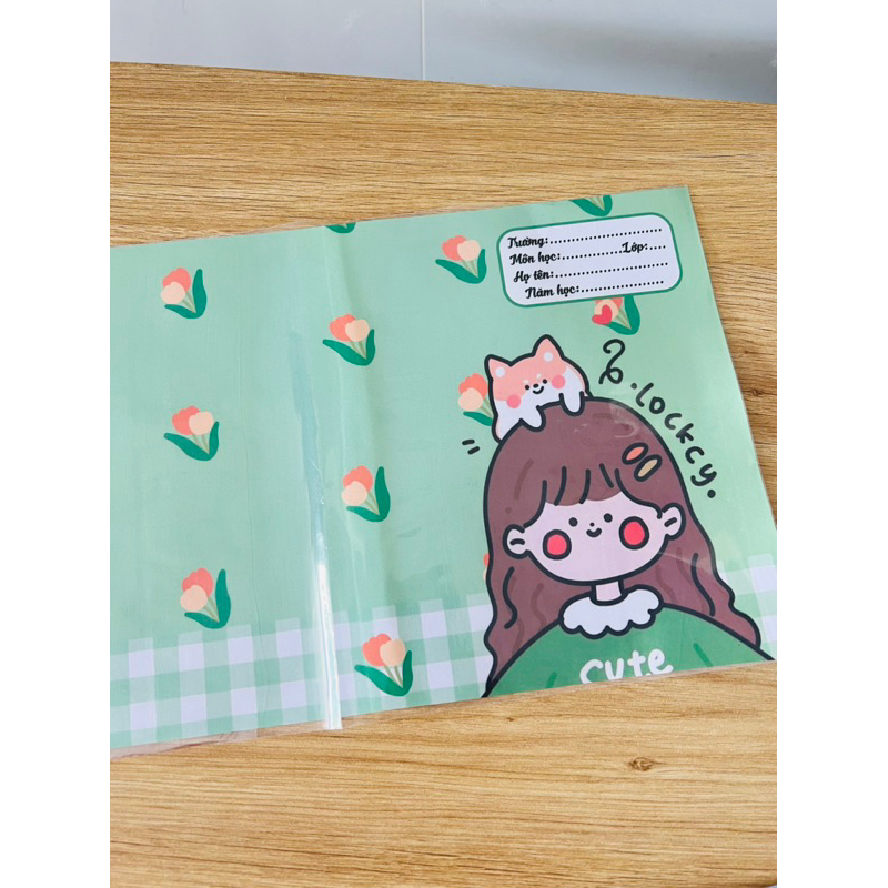 MẪU 5 - BAO TẬP KHỔ NHỎ 16cm*21cm -   BÌA BAO TẬP A5 CÓ SẴN GIẤY KÍNH MẪU DỄ THƯƠNG  - BÌA BAO TẬP CUTE
