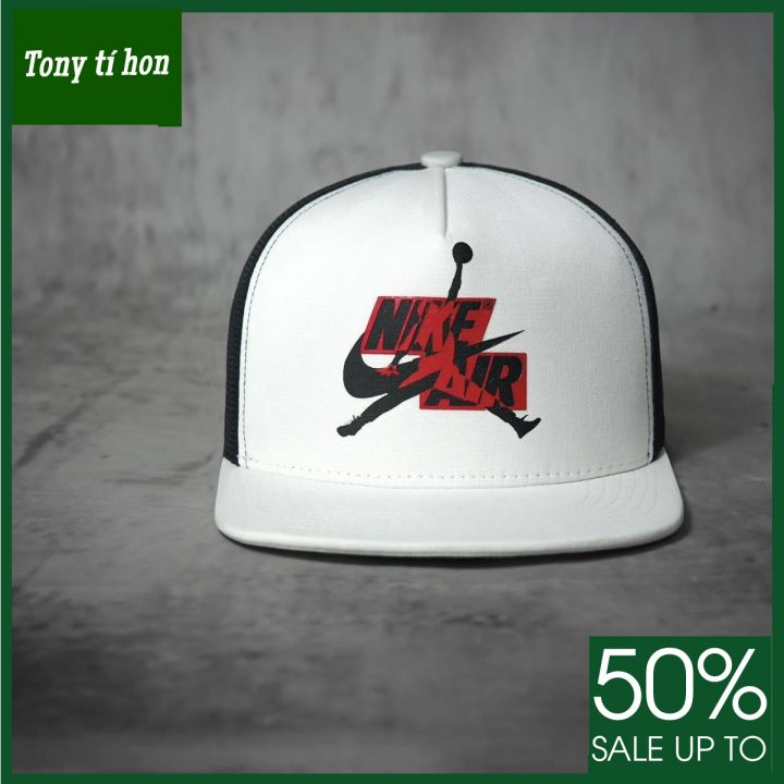 Tony tí hon_ tặng quà khi mua_ Mũ nón kết lưỡi trai nam nữ Snapback Ni.ke Air trắng phối lưới cao cấp,cao cấp