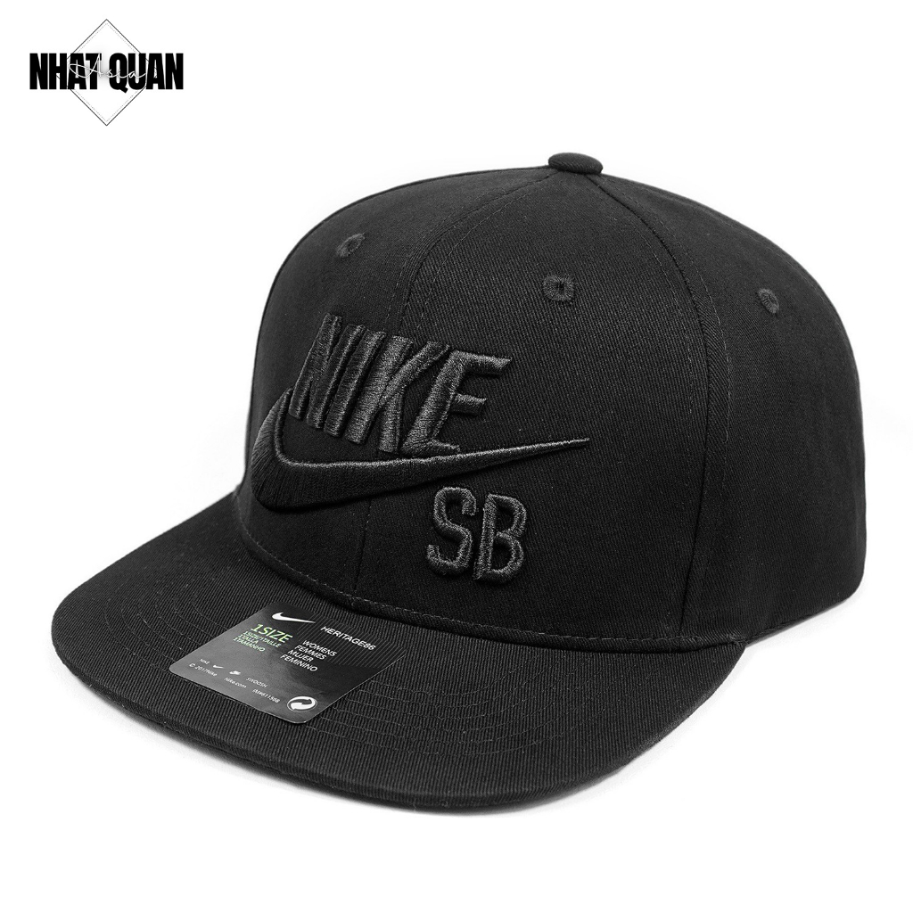Mũ lưỡi trai nam Nike SB kaki đen snapback xịn xò - Nhật Quân Asia nhatquanasia