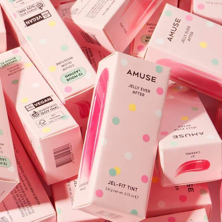 Son Amuse jelly ever after jel-fit tint dạng thạch mềm mượt môi, bám lâu, toàn màu xinh xắn, thuần chay