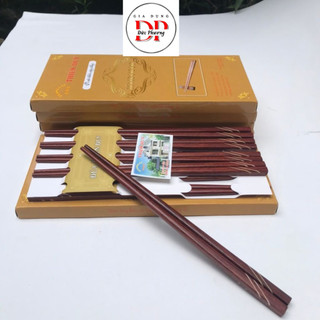 Đũa gỗ cao cấp,đũa gỗ Cẩm Lai Khảm Thiên Duy hộp 10 đôi