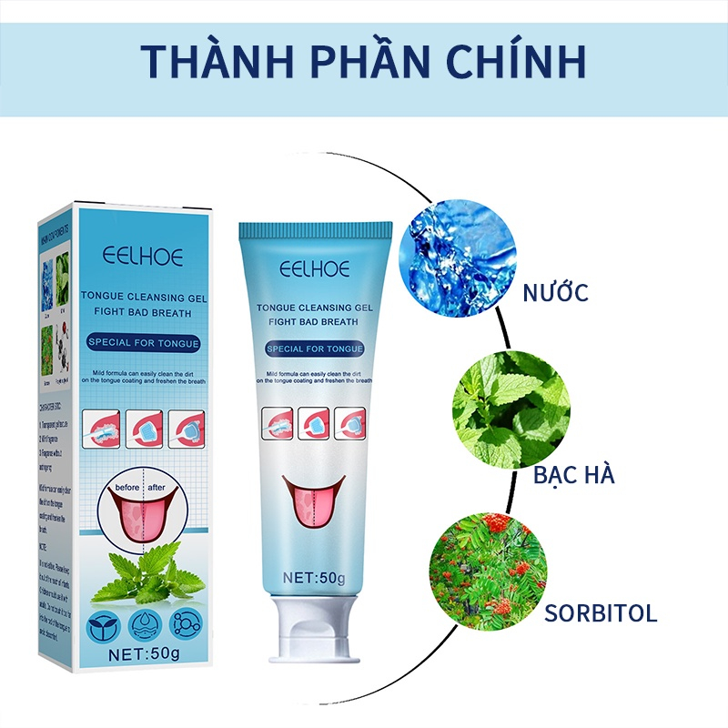 Gel làm sạch lưỡi,Bộ Gel Và Dụng Cụ Làm Sạch Lưỡi Làm Sạch Lỗ Chân 50g