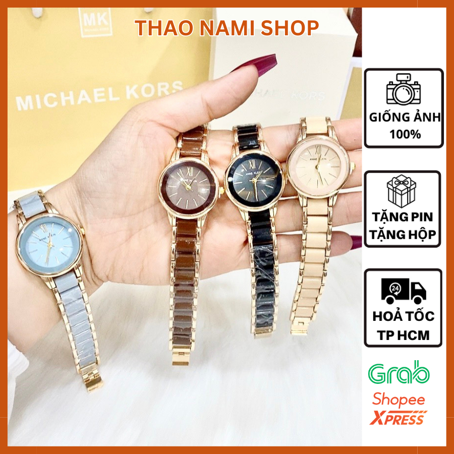 Đồng hồ nữ dây đá Anne. Klei.n, đồng hồ nữ dây kim loại phối đá màu mặt nhỏ đơn giản trẻ trung cực xinh - Thao Nami