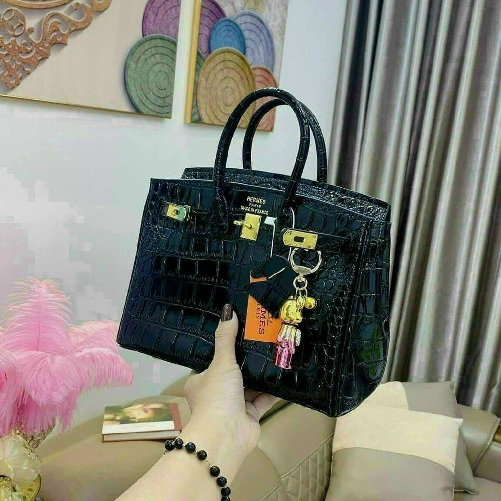 Túi xách HM Birkin vân da rắn size 20 25 hàng xuất dư đẹp