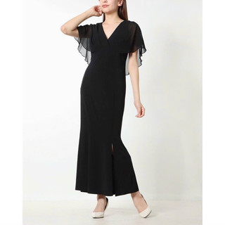 Đầm maxi nữ vải thun lạnh phối voan tay cape xuất xịn