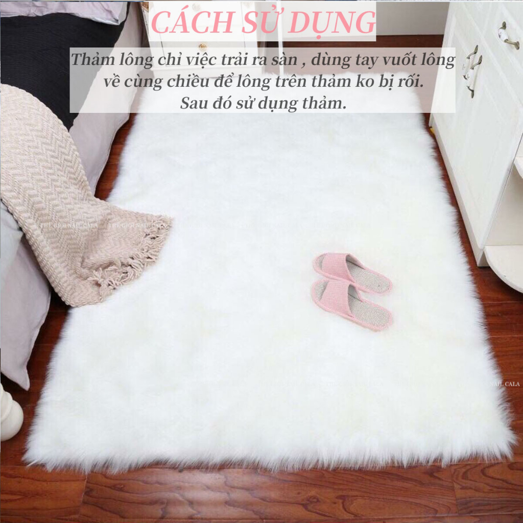 Thảm lông trắng 1m - Thảm lông chụp ảnh móng mẫu sản phẩm nail -Thảm lông trải sàn 100cm- Thảm lông chụp ảnh mẫu giá rẻ