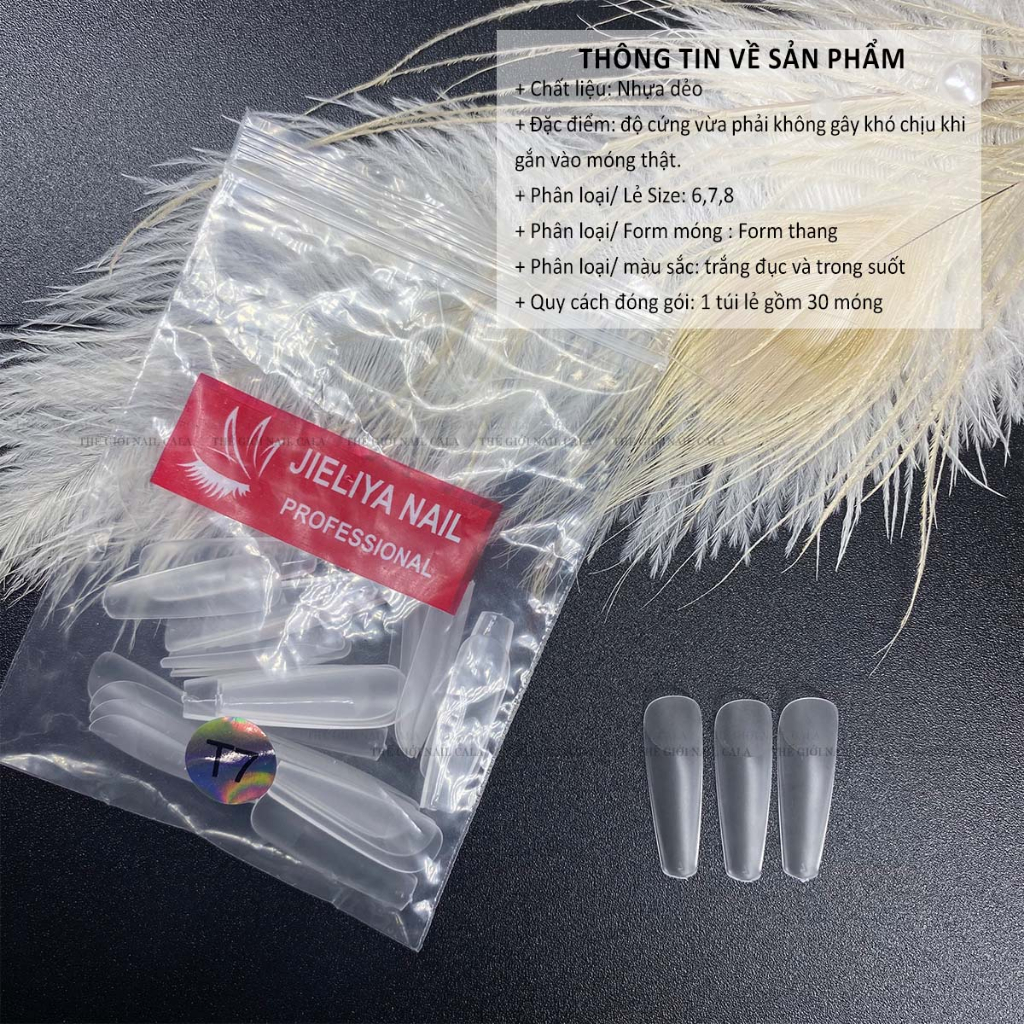 Móng úp lẻ size - Phom móng thang và nhọn dài - Móng giả làm nail chuẩn form - Móng lẻ số 6,7,8 ôm phom