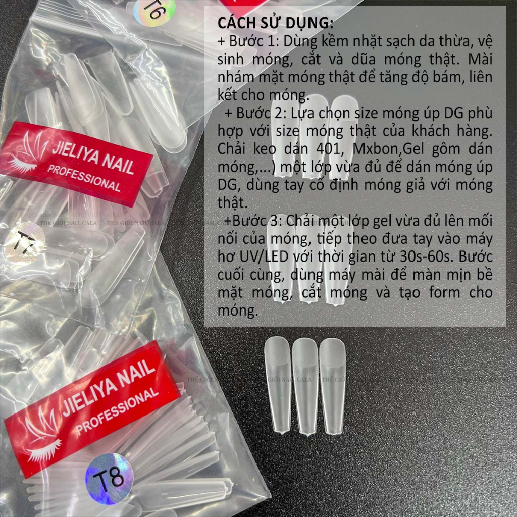 Móng úp lẻ size - Phom móng thang và nhọn dài - Móng giả làm nail chuẩn form - Móng lẻ số 6,7,8 ôm phom