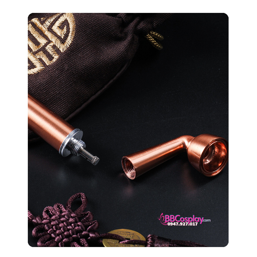 Bộ Tẩu Cán Dài Khắc Hoa Văn - 14542