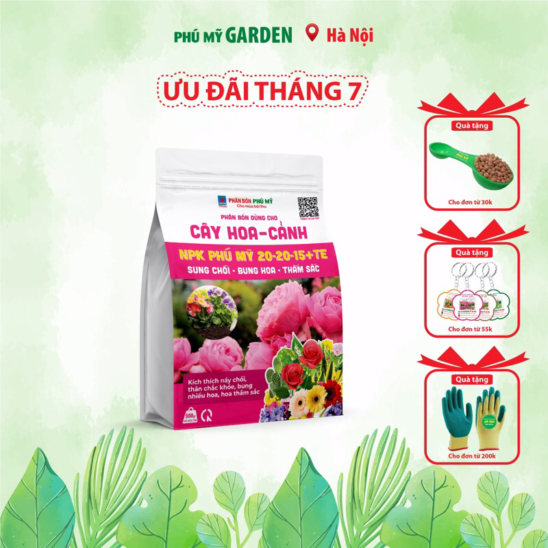 Phân Bón NPK Phú Mỹ 20-20-15+TE Cho Cây Hoa Cảnh