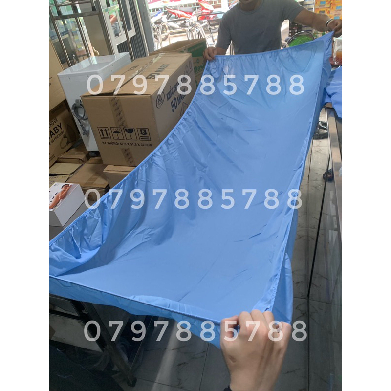 Drap trãi giường y tế màu xanh biển