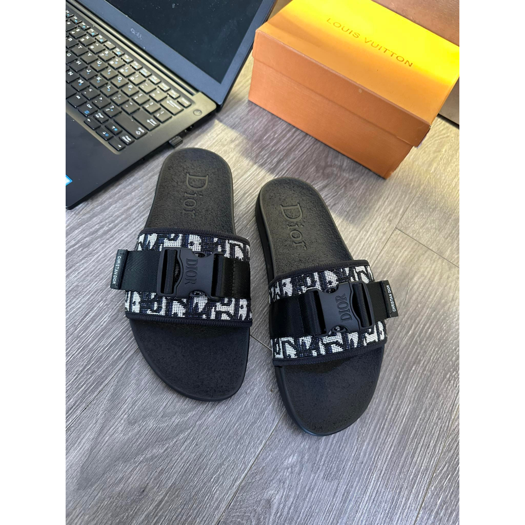 Dép Dio r khuy cài Nam _Dép Quai Ngang Di or_ thời trang nam