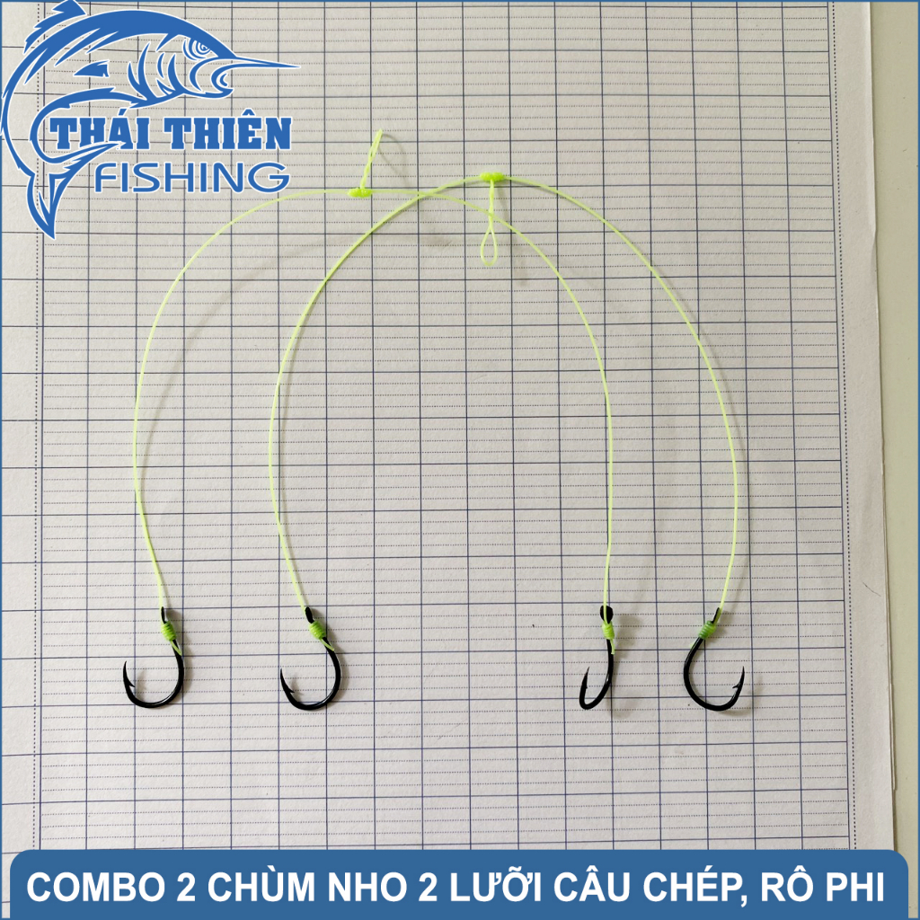 Bộ 2 Chùm Nho 2 Lưỡi Chinu Dùng Câu Tay, Máy