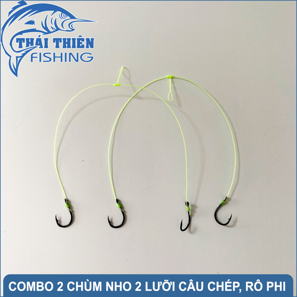 Bộ 2 Chùm Nho 2 Lưỡi Chinu Dùng Câu Tay, Máy