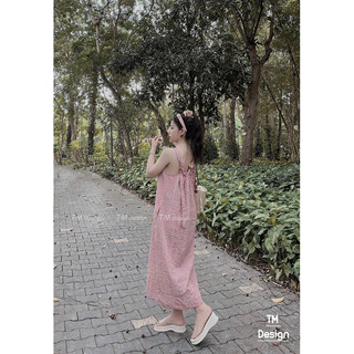 VÁY HAI DÂY CỘT NƠ CỔ YẾM CARO