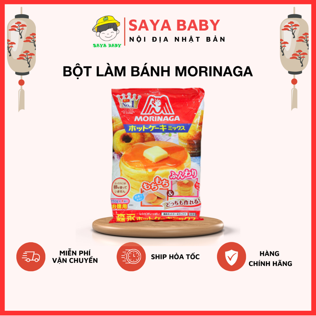 Bột làm bánh Pancake, bột Morinaga 600G Nhật Bản cho bé ăn dặm