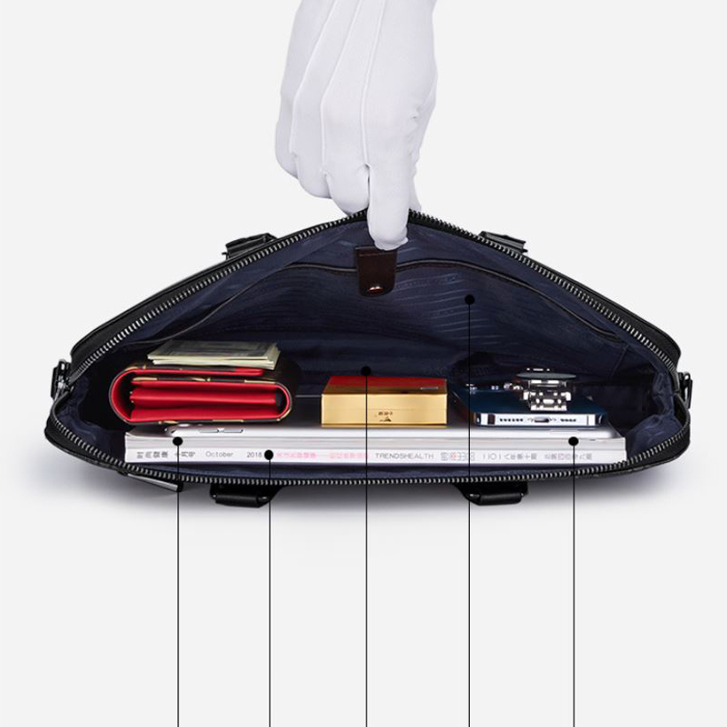 Cặp da nam cao cấp hàng hiệu WilliamPOLO chất liệu da Bò nguyên tấm - POLO 213148