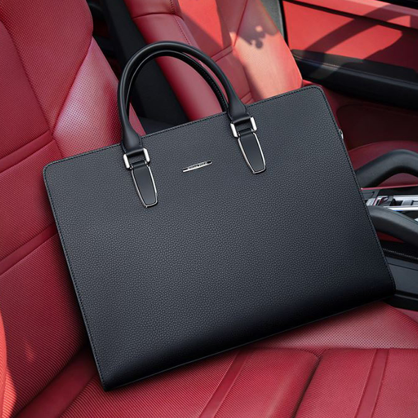 Cặp da nam cao cấp hàng hiệu WilliamPOLO chất liệu da Bò nguyên tấm  - POLO 203085