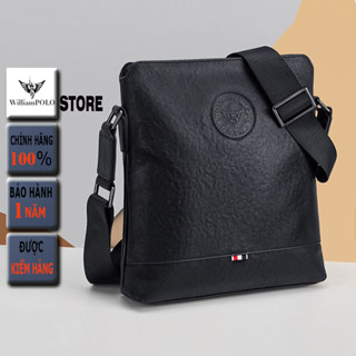 Túi đeo chéo nam cao cấp hàng hiệu WilliamPOLO chất liệu da Bò nguyên tấm - POLO 213128