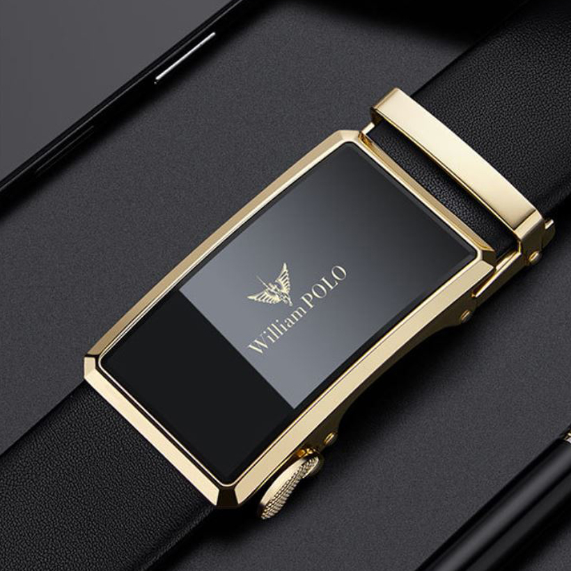 Thắt lưng nam cao cấp hàng hiệu WilliamPOLO chất liệu da Bò nguyên tấm - POLO 20925T