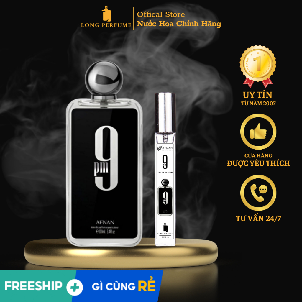 Nước Hoa Nam 𝐀𝐟𝐧𝐚𝐧 𝟗𝐏𝐌 𝐄𝐃𝐏- Dung tích ᴛᴇsᴛᴇʀ 2.5ᴍʟ/10ᴍʟ丨Long Perfume.