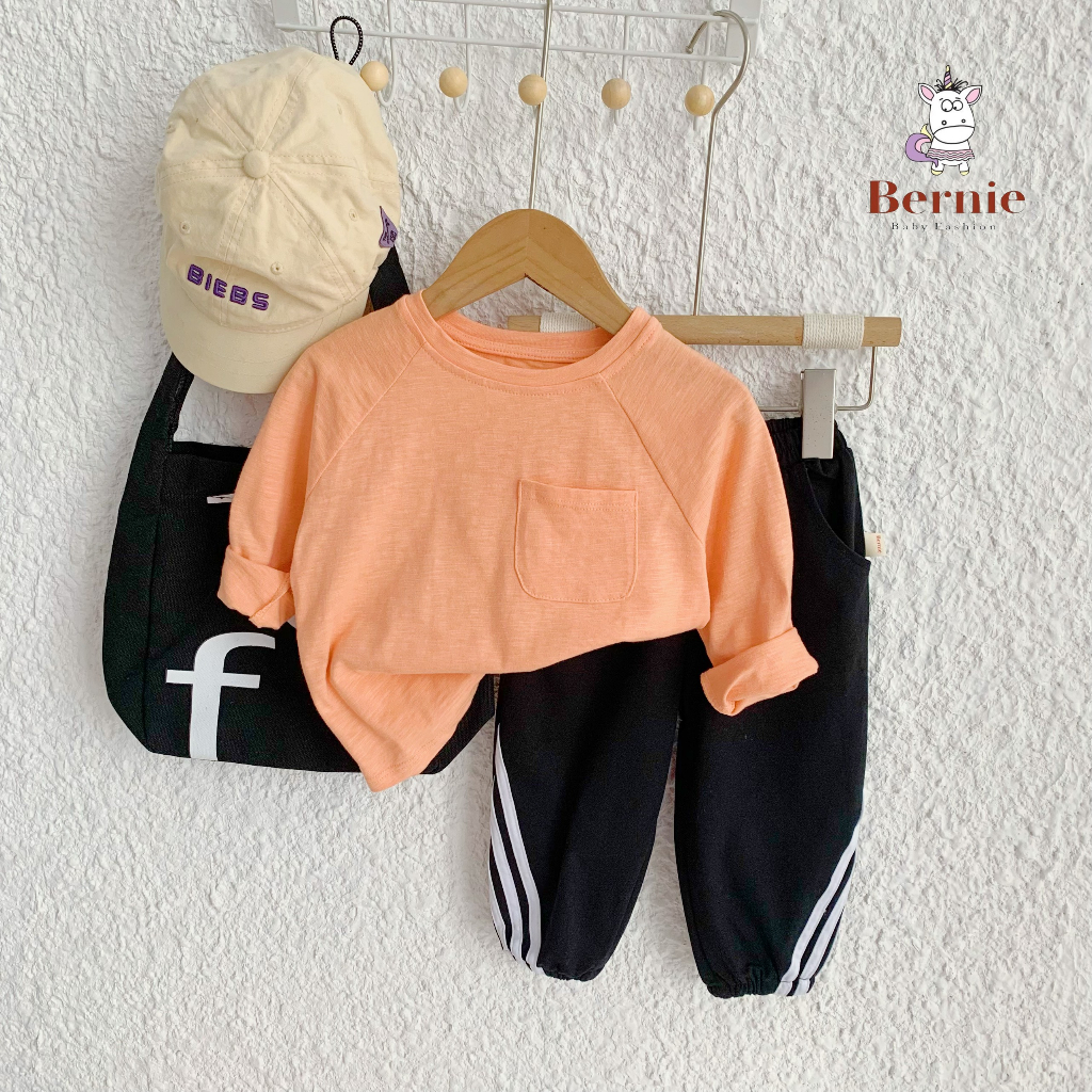 Quần dài thể thao cho bé trai bé gái dáng basic năng động chất liệu gió mềm lót lưới 1 đến 7 tuổi BERNIE