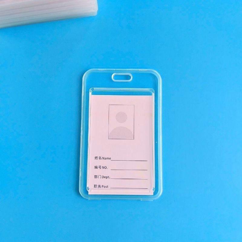 Thẻ đeo nhân viên, bao đựng thẻ sinh viên, học sinh chất liệu PVC trong suốt kích thước tiêu chuẩn thẻ id 7 x 11cm