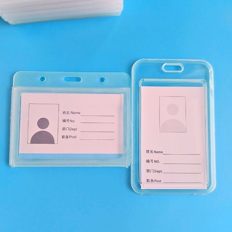 Thẻ đeo nhân viên, bao đựng thẻ sinh viên, học sinh chất liệu PVC trong suốt kích thước tiêu chuẩn thẻ id 7 x 11cm