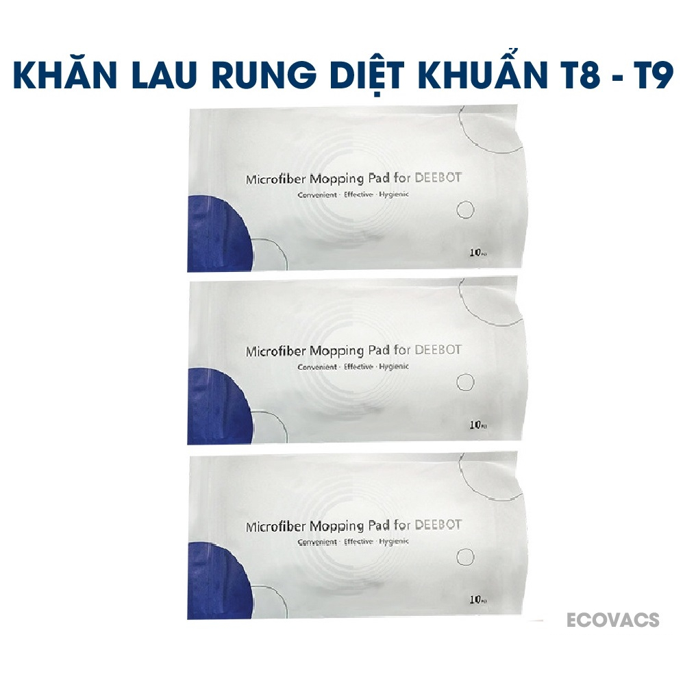 Túi 10 Khăn lau rung ướt Diệt Khuẩn Ecovacs chính hãng T8 Aivi – T8 Power - T9 Aivi – T9 –T9 Max – T8Aivi Plus –T9 Aivi.
