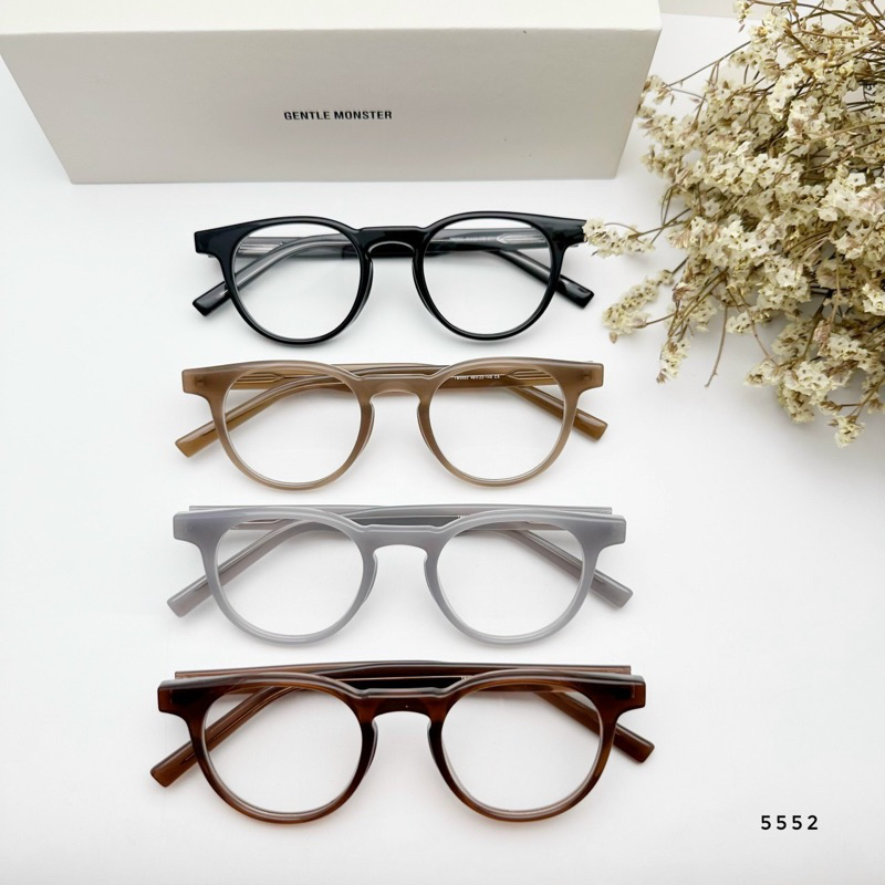 Kính giả cận, Gọng kính cận nam nữ G.m form tròn lõi thép nhựa cao cấp 5552 Jolie eyewear