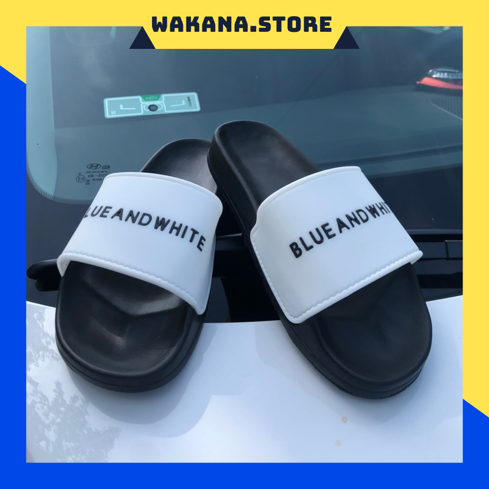 Dép nam quai ngang Blue and White hottrend 2023